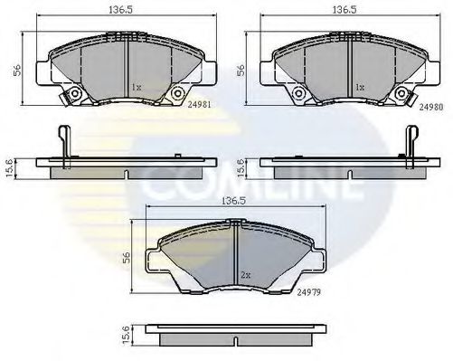 комплект спирачно феродо, дискови спирачки