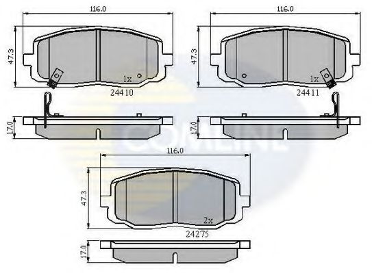 комплект спирачно феродо, дискови спирачки