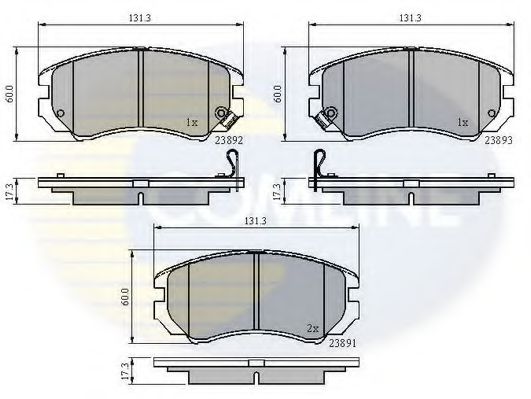 комплект спирачно феродо, дискови спирачки