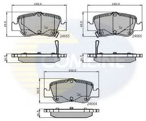 комплект спирачно феродо, дискови спирачки