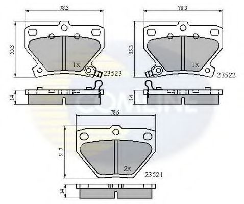 комплект спирачно феродо, дискови спирачки