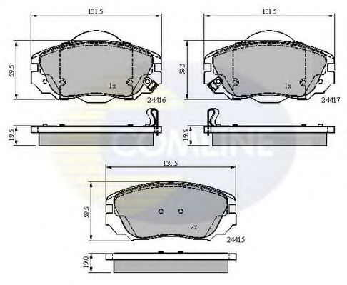 комплект спирачно феродо, дискови спирачки