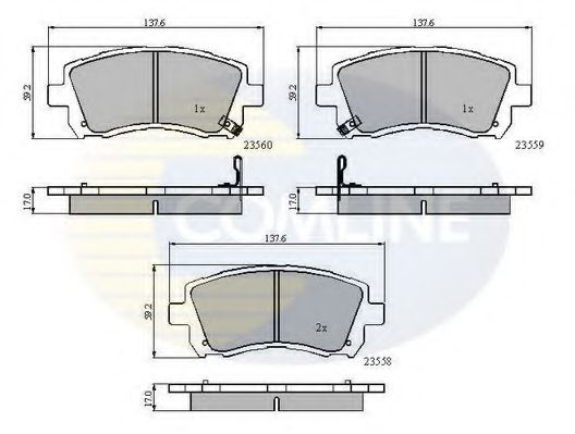 комплект спирачно феродо, дискови спирачки