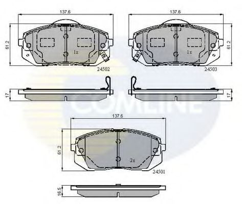 комплект спирачно феродо, дискови спирачки