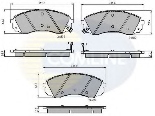 комплект спирачно феродо, дискови спирачки