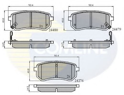 комплект спирачно феродо, дискови спирачки