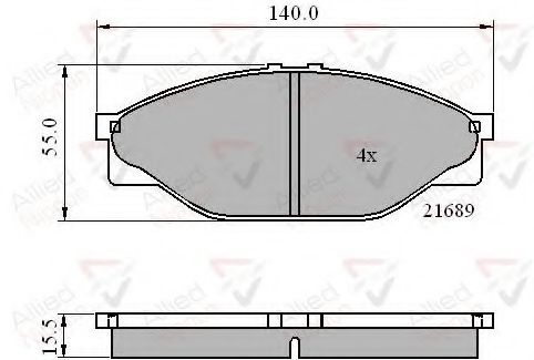 комплект спирачно феродо, дискови спирачки