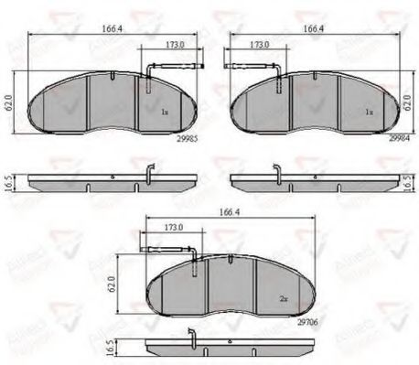 комплект спирачно феродо, дискови спирачки