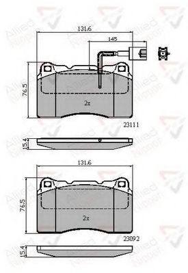 комплект спирачно феродо, дискови спирачки