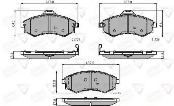 комплект спирачно феродо, дискови спирачки