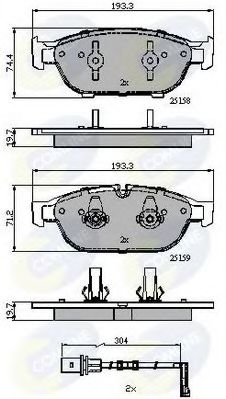 комплект спирачно феродо, дискови спирачки