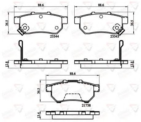 комплект спирачно феродо, дискови спирачки