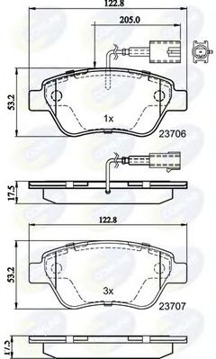 комплект спирачно феродо, дискови спирачки