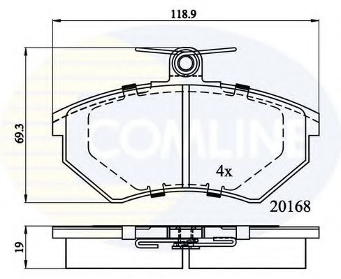 комплект спирачно феродо, дискови спирачки