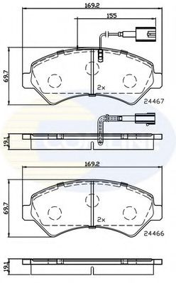 комплект спирачно феродо, дискови спирачки