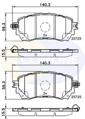 комплект спирачно феродо, дискови спирачки