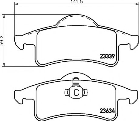комплект спирачно феродо, дискови спирачки 8DB 355 009-891