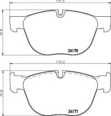 комплект спирачно феродо, дискови спирачки 8DB 355 012-541