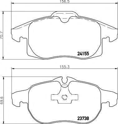 комплект спирачно феродо, дискови спирачки 8DB 355 012-681