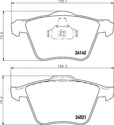 комплект спирачно феродо, дискови спирачки 8DB 355 013-001