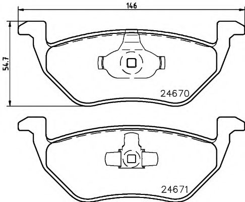 комплект спирачно феродо, дискови спирачки 8DB 355 014-951