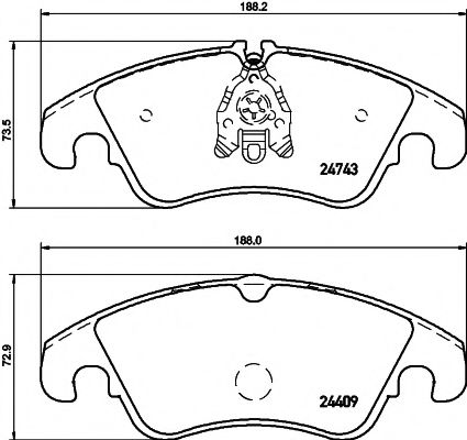 комплект спирачно феродо, дискови спирачки 8DB 355 014-741