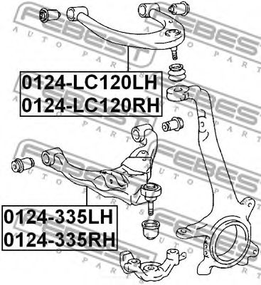 носач, окачване на колелата 0124-LC120RH