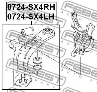 носач, окачване на колелата 0724-SX4RH