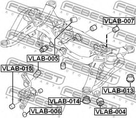 лагерна втулка, напречен носач VLAB-015