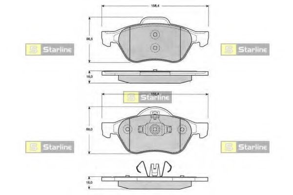 комплект спирачно феродо, дискови спирачки BD S204