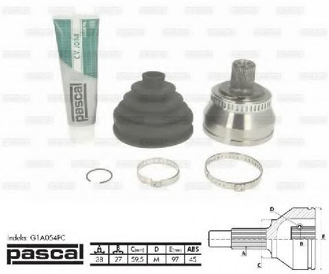 каре комплект, полуоска G1A054PC