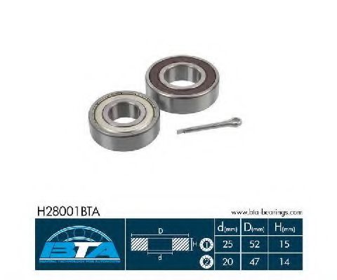 комплект колесен лагер H28001BTA