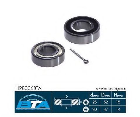 комплект колесен лагер H28006BTA