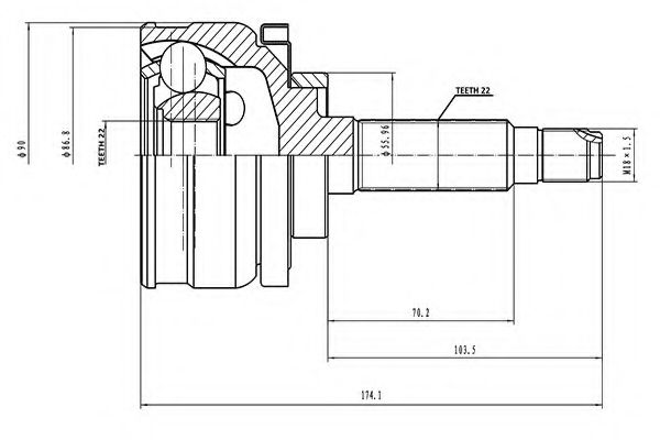 каре комплект, полуоска