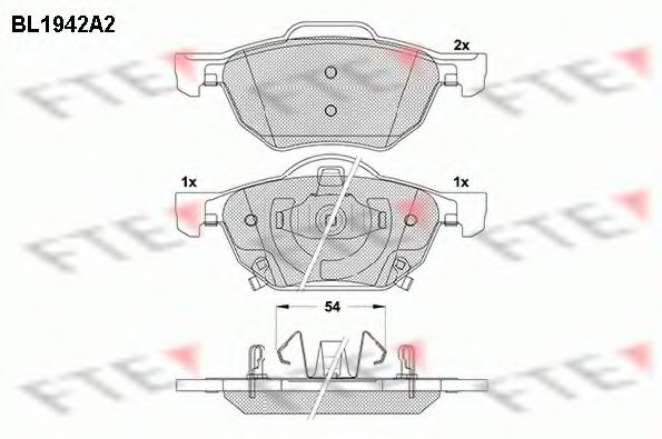 комплект спирачно феродо, дискови спирачки