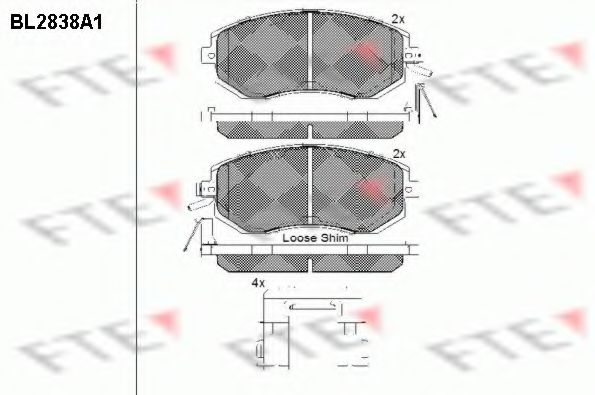 комплект спирачно феродо, дискови спирачки