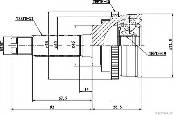 каре комплект, полуоска J2820907