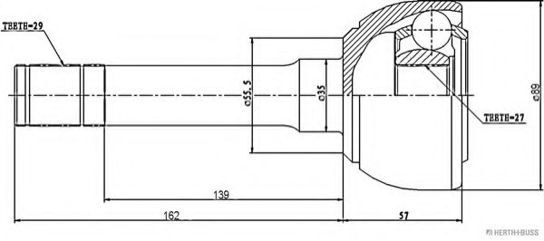 каре комплект, полуоска J2821010