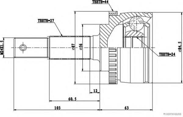 каре комплект, полуоска J2821145