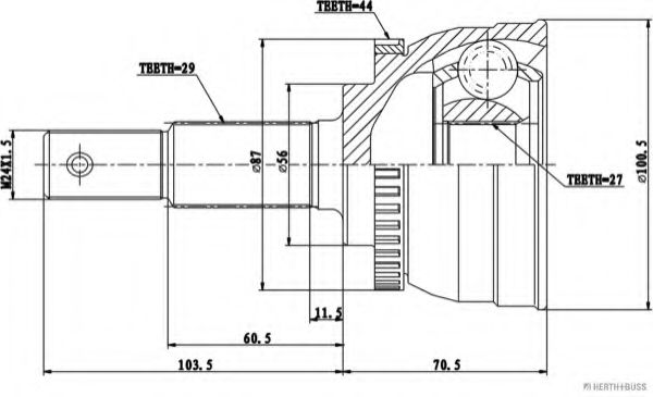 каре комплект, полуоска J2821146