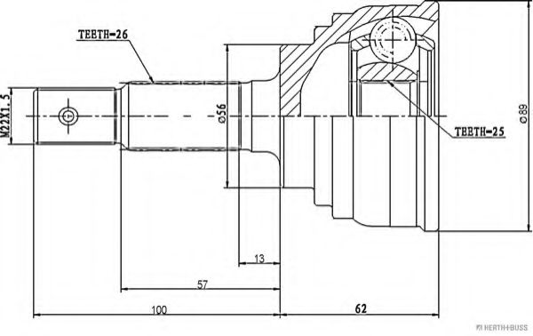 каре комплект, полуоска J2822114