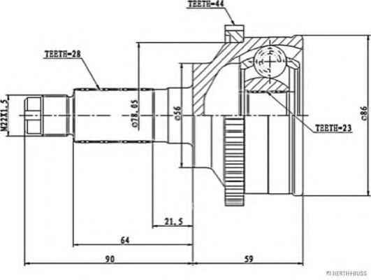 каре комплект, полуоска J2823110