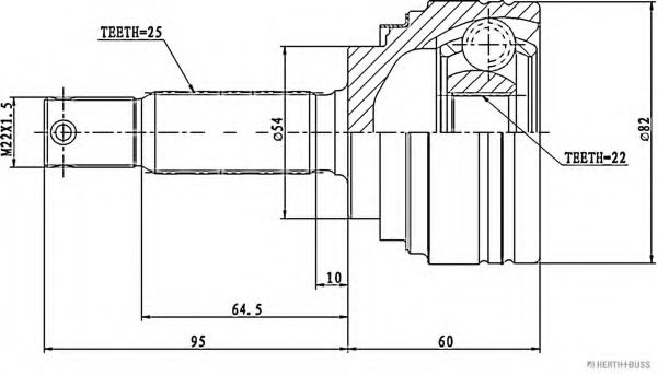 каре комплект, полуоска J2825014
