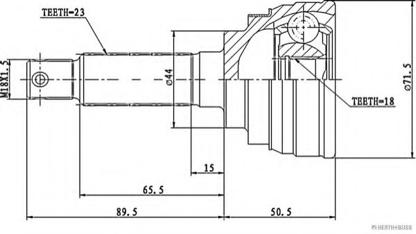 каре комплект, полуоска J2828005