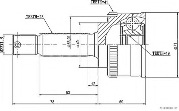 каре комплект, полуоска J2828116