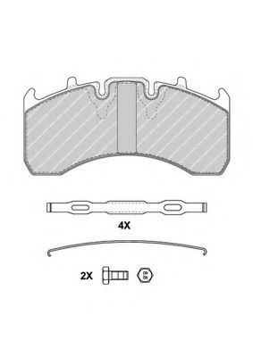 комплект спирачно феродо, дискови спирачки FCV1624B