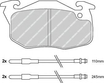 комплект спирачно феродо, дискови спирачки FDB729