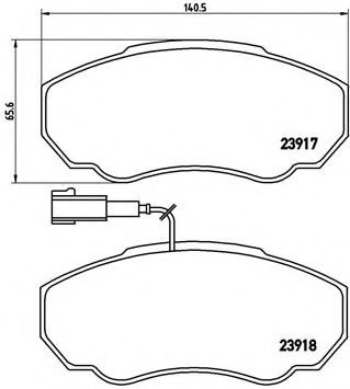 комплект спирачно феродо, дискови спирачки