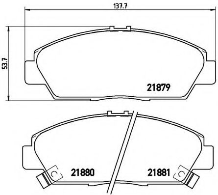 комплект спирачно феродо, дискови спирачки P 28 021