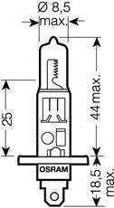 крушка с нагреваема жичка, фар за дълги светлини 64155